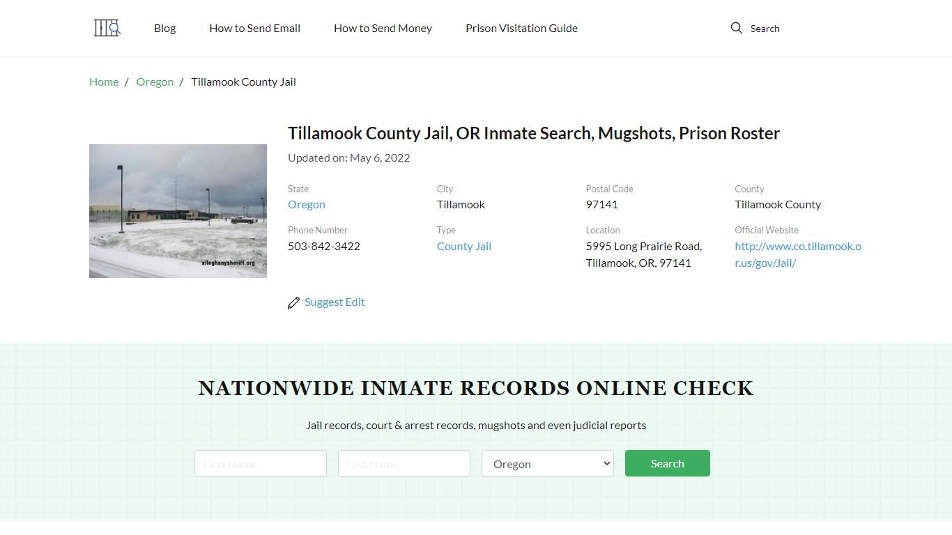 Tillamook County Jail, OR Inmate Search, Mugshots, Prison ...