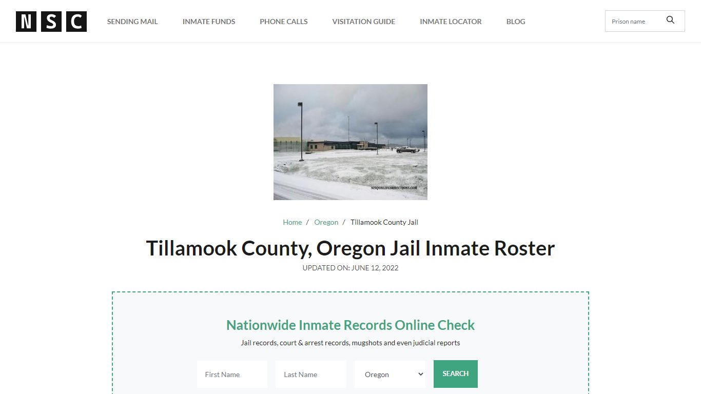 Tillamook County, Oregon Jail Inmate List