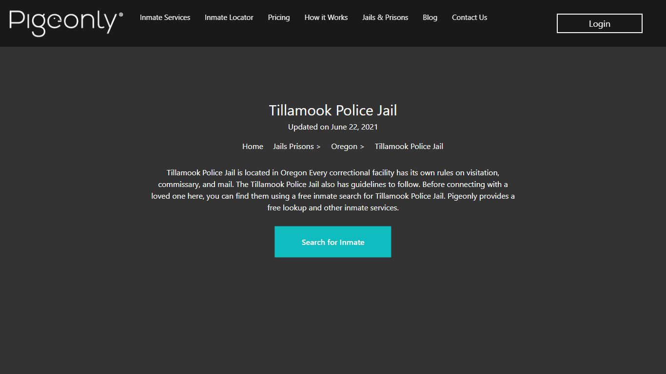 Tillamook Police Jail Inmate Search | Oregon